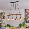 Ripoll Pendelleuchte Glas 15 cm Naturfarben, Schwarz, 4-flammig