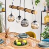 Ripoll Pendelleuchte Glas 15 cm Naturfarben, Schwarz, 4-flammig