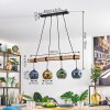 Ripoll Pendelleuchte Glas 15 cm Naturfarben, Schwarz, 4-flammig