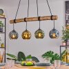 Ripoll Pendelleuchte Glas 15 cm Naturfarben, Schwarz, 4-flammig