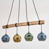 Ripoll Pendelleuchte Glas 15 cm Naturfarben, Schwarz, 4-flammig