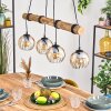 Koyoto Pendelleuchte Glas 15 cm Naturfarben, Schwarz, 4-flammig
