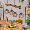 Koyoto Pendelleuchte Glas 15 cm Naturfarben, Schwarz, 4-flammig