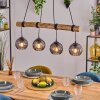 Koyoto Pendelleuchte Glas 15 cm Naturfarben, Schwarz, 4-flammig