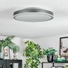 Salmi Deckenpanel LED Grau, Silber, 1-flammig