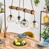 Koyoto Pendelleuchte Glas 15 cm Naturfarben, Schwarz, 4-flammig