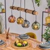 Ripoll Pendelleuchte Glas 15 cm Naturfarben, Schwarz, 4-flammig
