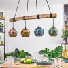 Ripoll Pendelleuchte Glas 15 cm Naturfarben, Schwarz, 4-flammig