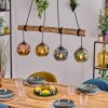 Ripoll Pendelleuchte Glas 15 cm Naturfarben, Schwarz, 4-flammig