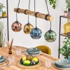 Ripoll Pendelleuchte Glas 15 cm Naturfarben, Schwarz, 4-flammig