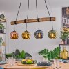 Ripoll Pendelleuchte Glas 15 cm Naturfarben, Schwarz, 4-flammig