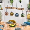 Ripoll Pendelleuchte Glas 15 cm Naturfarben, Schwarz, 4-flammig