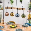 Koyoto Pendelleuchte Glas 15 cm Naturfarben, Schwarz, 4-flammig