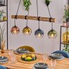 Koyoto Pendelleuchte Glas 15 cm Naturfarben, Schwarz, 4-flammig