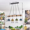 Koyoto Pendelleuchte Glas 15 cm Naturfarben, Schwarz, 4-flammig