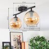 Koyoto Deckenleuchte Glas 15 cm Bernsteinfarben, 2-flammig