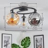 Ripoll Deckenleuchte Glas 15 cm Bernsteinfarben, Klar, Rauchfarben, 3-flammig
