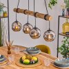 Ripoll Pendelleuchte Glas 15 cm Naturfarben, Schwarz, 4-flammig