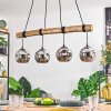 Ripoll Pendelleuchte Glas 15 cm Naturfarben, Schwarz, 4-flammig