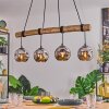 Ripoll Pendelleuchte Glas 15 cm Naturfarben, Schwarz, 4-flammig