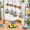 Ripoll Pendelleuchte Glas 15 cm Naturfarben, Schwarz, 4-flammig