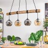 Ripoll Pendelleuchte Glas 15 cm Naturfarben, Schwarz, 4-flammig