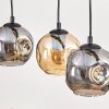 Ripoll Pendelleuchte Glas 15 cm Naturfarben, Schwarz, 4-flammig