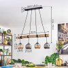 Ripoll Pendelleuchte Glas 15 cm Naturfarben, Schwarz, 4-flammig