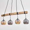 Ripoll Pendelleuchte Glas 15 cm Naturfarben, Schwarz, 4-flammig