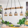 Ripoll Pendelleuchte Glas 15 cm Naturfarben, Schwarz, 4-flammig