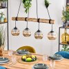 Ripoll Pendelleuchte Glas 15 cm Naturfarben, Schwarz, 4-flammig