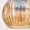 Ripoll Pendelleuchte Glas 15 cm Naturfarben, Schwarz, 4-flammig