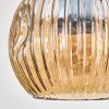 Ripoll Pendelleuchte Glas 15 cm Naturfarben, Schwarz, 4-flammig