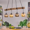 Ripoll Pendelleuchte Glas 15 cm Naturfarben, Schwarz, 4-flammig