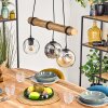 Ripoll Pendelleuchte Glas 15 cm Naturfarben, Schwarz, 3-flammig