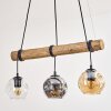 Ripoll Pendelleuchte Glas 15 cm Naturfarben, Schwarz, 3-flammig