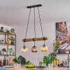 Ripoll Pendelleuchte Glas 15 cm Naturfarben, Schwarz, 3-flammig