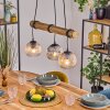 Ripoll Pendelleuchte Glas 15 cm Naturfarben, Schwarz, 3-flammig
