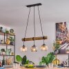 Ripoll Pendelleuchte Glas 15 cm Naturfarben, Schwarz, 3-flammig