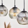 Ripoll Pendelleuchte Glas 15 cm Naturfarben, Schwarz, 4-flammig
