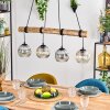 Ripoll Pendelleuchte Glas 15 cm Naturfarben, Schwarz, 4-flammig