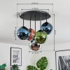 Gastor Deckenleuchte Glas 15 cm Blau, Chrom, Grün, Kupferfarben, Rauchfarben, 5-flammig