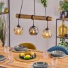 Ripoll Pendelleuchte Glas 15 cm Naturfarben, Schwarz, 3-flammig