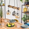 Ripoll Pendelleuchte Glas 15 cm Naturfarben, Schwarz, 3-flammig