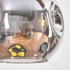 Ripoll Pendelleuchte Glas 15 cm Naturfarben, Schwarz, 3-flammig