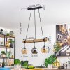 Ripoll Pendelleuchte Glas 15 cm Naturfarben, Schwarz, 3-flammig