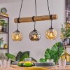 Ripoll Pendelleuchte Glas 15 cm Naturfarben, Schwarz, 3-flammig