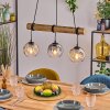 Ripoll Pendelleuchte Glas 15 cm Naturfarben, Schwarz, 3-flammig