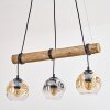 Ripoll Pendelleuchte Glas 15 cm Naturfarben, Schwarz, 3-flammig