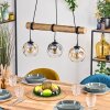 Ripoll Pendelleuchte Glas 15 cm Naturfarben, Schwarz, 3-flammig